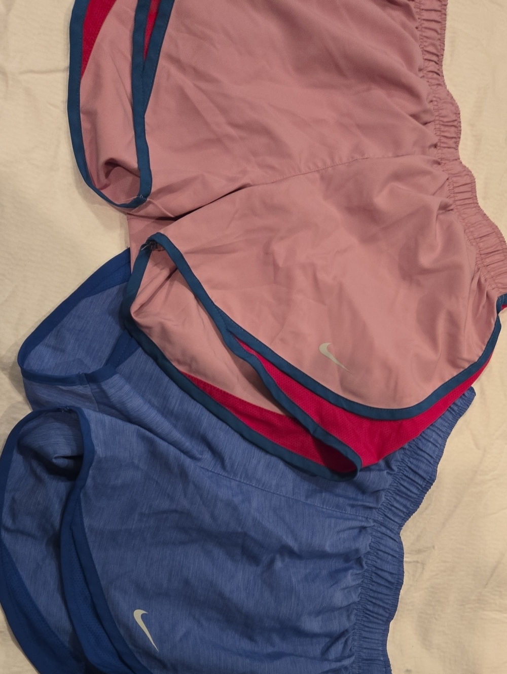 Nike Girls Pink and Blue Athletic Shorts Set